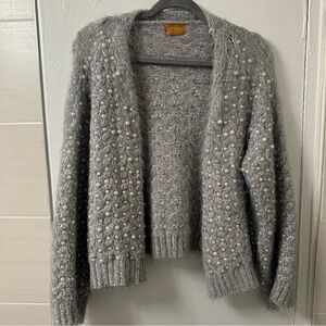 Grey Beaded Cardigan